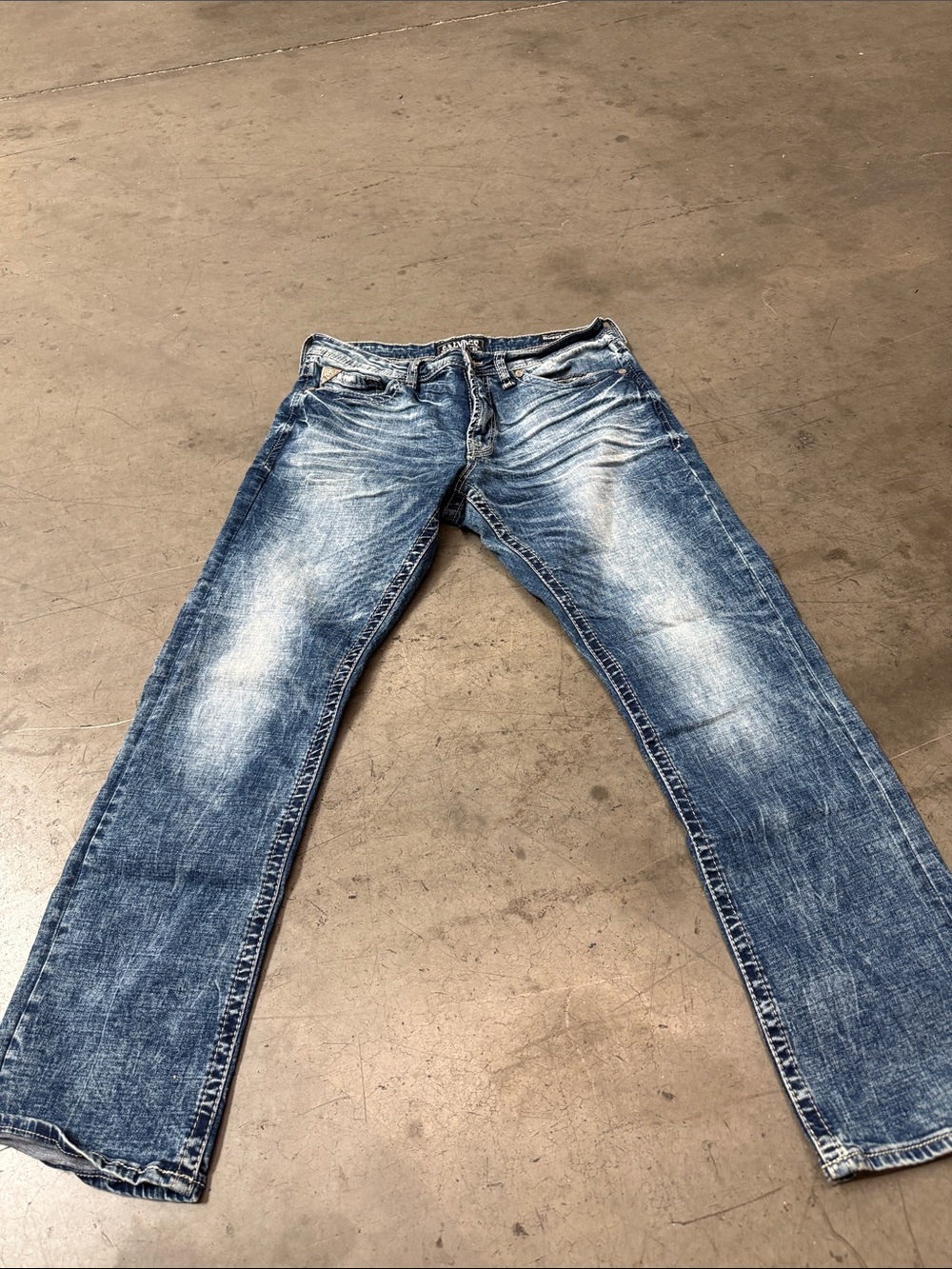 Classic Men's Blue Washed Jeans